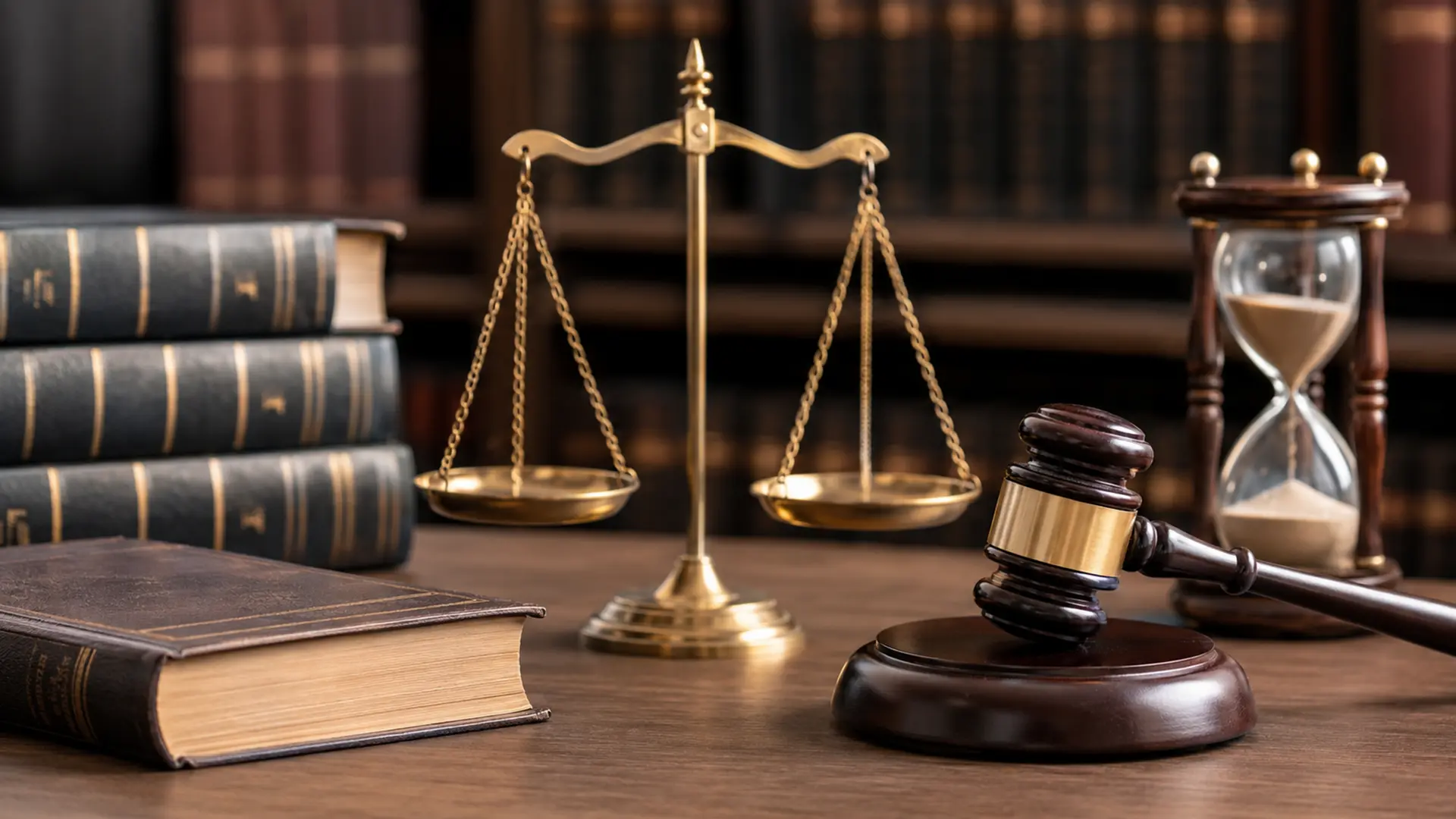Yıllık 270 saatlik fazla çalışma sınırı, işveren riskleri ve iş hukuku kapsamında fazla mesai uygulamalarını temsil eden adalet terazisi ve tokmak.